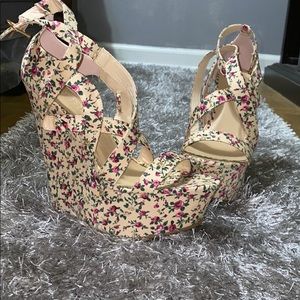 Forever 21 Floral Wedges